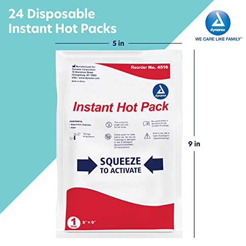Dynarex Instant Hot Packs, SingleUse Heat Packs for Immediate Relief, Easy Activation, Instant