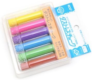 Rikagaku Assorted Colors Dustless Chalk, 6 Pieces (DCC-6-6C) by Rikagaku