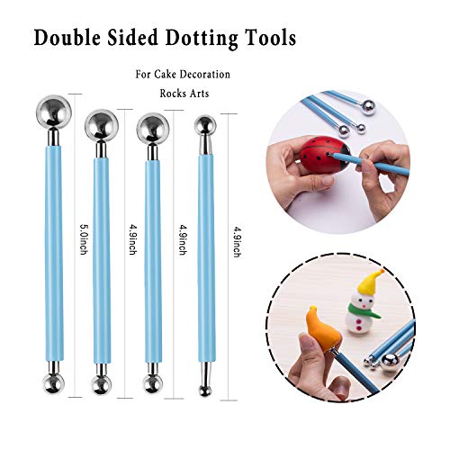 Polymer Clay Tools, Modeling Clay Sculpting Tools Kits for Pottery Sculpture, Include Wooden Dotting Tools,Rubber Tip Pens,Ball Stylus Tool,Modeling Tools Pottery Tools,Rosewood Ceramics Tool (20Pcs)