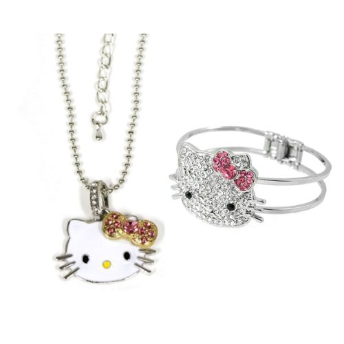 Kitty Crystal Bangle Bracelet - Comes with Gift Box