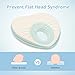 Bammax Baby Pillow Newborn, Flat Head Baby Pillow Baby Head Shaping Pillow Soft Memory Foam Baby Sleeping Pillow Syndrome Prevention Head Support for Infant 0-12 Months