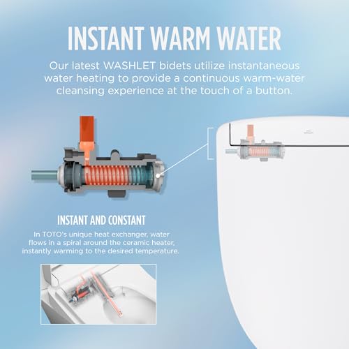 TOTO® WASHLET® KS6 Electronic Bidet Toilet Seat with Instantaneous Water Heating, PREMIST and EWATER+ Wand Cleaning, Elongated, Cotton White - SW3946#01