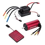 GoolRC S3674 2650KV Sensorless Brushless Motor 120A Brushless ESC and Program Card Combo Set for 1/8 RC Car Truck