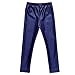 Hiigoo Girls Black Elasticity Faux Leather Pants Kids Thick Leggings Warmth Trousers for 2-14 Years Old Children