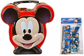 Disney Mickey Mouse Head Tin Box with Stationary Set