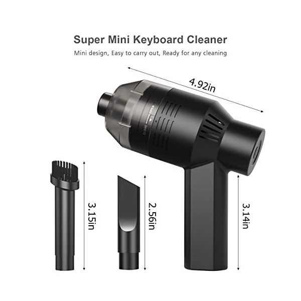 [Upgrade] HONKYOB Mini Vacuum Cordless Vacuum Keyboard Cleaner Rechargeable Desk Vacuum for Cleaning Dust,Hair,Crumbs…