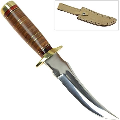 Wild Stag Polished J2 Steel Stainless Hunting &amp; Survival Knife Wood Handle