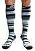 A-Swift Compression Socks (1 pair) for Women & Men (Grey Stripes, L/XL)