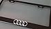 Audi Chrome 3D on Black Metal License frame with matching color screw caps