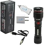 Nebo Redline Flex 450 Lumen Rechargeable Flashlight Bundle with Lumintrail USB Wall Adapter