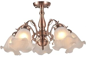 3-5-8-11-13-Lights Chandelier, Red Bronze Hanging Light, Modern Simple Pendant Lamp for Kitchen Island Bar(5-Lights)