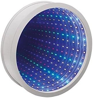 Round Infinity Mirror Light Sensor Tunnel Relaxing Mood LED Wall Desk LAMP New