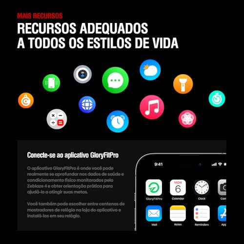 Zeblaze Stratos 4 Smartwatch Relogio Inteligente Masculino Relógio Inteligente, GPS 170+Esportivo, 5ATM a Prova d'Agua, Chamadas Bluetooth,Android Smart Watch for Android IOS