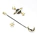 GooNight Asymmetrical droop Black Moon and Star Dangle Earrings Gold Plated Cubic Zirconia Sterling Silver Jewelry for Women