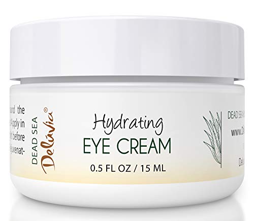 Eye Cream Moisturizer, Skin Care for Under Eye with Organic Aloe Vera, Organic Coconut Oil, Vitamin E, Dead Sea Salt, Rosehip Seed Oil for Dry Skin and Wrinkles. Hydrating Eye Cream by Deluvia