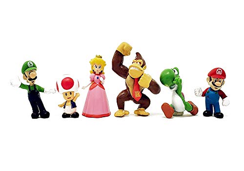 6 Pcs Super Mario Brothers Cake Topper Figures Decorations Mario Cake Decorations For Birthday Party Supplies Pricepulse