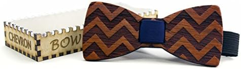 Wooden Bow Tie Handmade - Chevron in African Padauk Redwood - Comes with Artisan Box