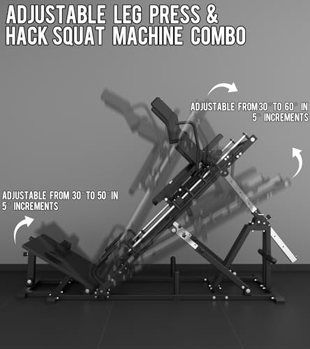 Eonfit EL2 2.0 Leg Press Machine for Home Gym, Hack Squat Machines with Linear Bearing 45°, Calf Raise Machine, 4-in-1 Design Lower Body Strength Training Equipment 1300lbs