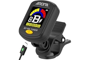 Ulumac Aroma Rechargeable Guitar Tuner Clip On for Guitar, Violin, Ukulele, Bass, Mandolin with Chromatic Tuning Modes, Full Color Display, Quick&Accurate Tuning,Orange(Type-C Charging Cable Included)