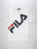 Fila Men's Marco Graphic T-Shirt, White, Peacoat, Chinese Red, L
