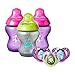 Tommee Tippee Closer to Nature Boldly Go Gift Set, Girl – 3X 9oz Baby Bottles & 3X 6-18mo Pacifiers