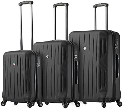 Mia Toro Fabbri Hardside Spinner Luggage 3pc Set, Black