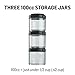 BlenderBottle GoStak Twist n' Lock Storage Jars, 100cc 3-Pak, Aqua