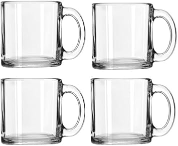 Libbey Crystal Coffee Mug Warm Beverage Mugs Set of (13 oz) (6)