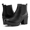 Moda-Chics-Womens-Ankle-Boots-Slip-On-Platform-Boots