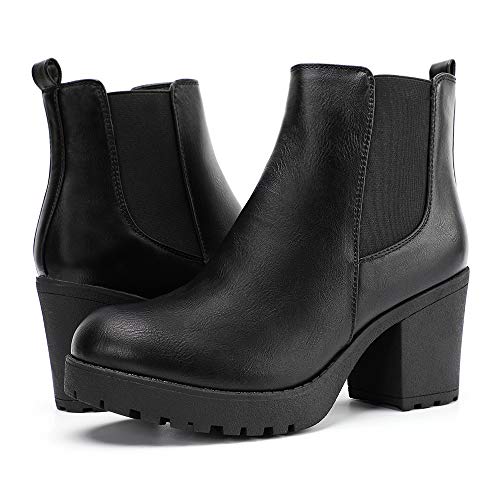 Moda-Chics-Womens-Ankle-Boots-Slip-On-Platform-Boots