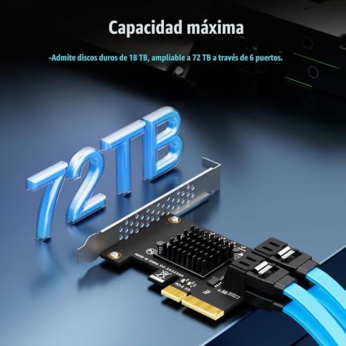 SA3234-C 4 portas placa de expansão PCIe X4 SATA com cabos SATA e de alimentação, compatível com Windows, Linux, Mac OS, NAS