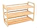 BirdRock Home 3-Tier Bamboo Shoe Rack | Environmentally Friendly | Fits 9-12 Shoes