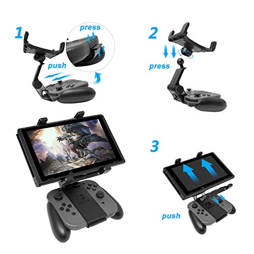 Handle Bracket for Nintendo Switch Joy-Con, Adjustable Clip Clamp Mount Holder for Nintendo Switch/Nintendo Switch Lite Console