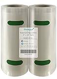 Upgraded! Upgraded! Upgraded! Vacuum Sealer Storage Bags Rolls Embossed on Both-Sides with Commercial Grade for Food Saver, FDA Approved, BPA Free, 2 Rolls of 6