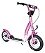 BIKESTAR Original Safety Pro Sport Push Kick Scooter Kids with brakes, mudguard and air tires for age 5 year old children | Classic Edition with Alloy Wheels 10 Inch | Glamour Pink & Diamond White