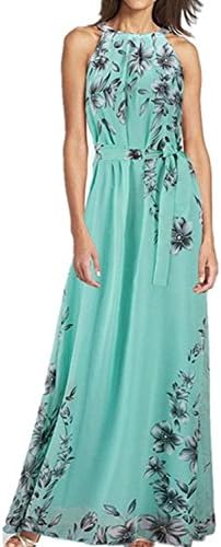 JBF Womens Plus Size Maternity Halter Bohemian Maxi Sundress With Belt