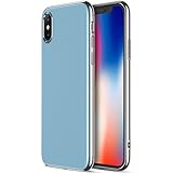 iPhone X Case, Ranvoo [3 In 1] Slim Fit Thin Hard Plastic Anti-fingerprint Scratch Resistant Protective Case for iPhone X Light Blue