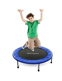 ANCHEER Mini cama elástica con almohadilla de seguridad, carga máxima de 220 libras, Rebounder fitness en casa cama elástica para niños adultos, silencioso y seguro rebote primavera Mini Bouncer, Home Office Cardio Trainer