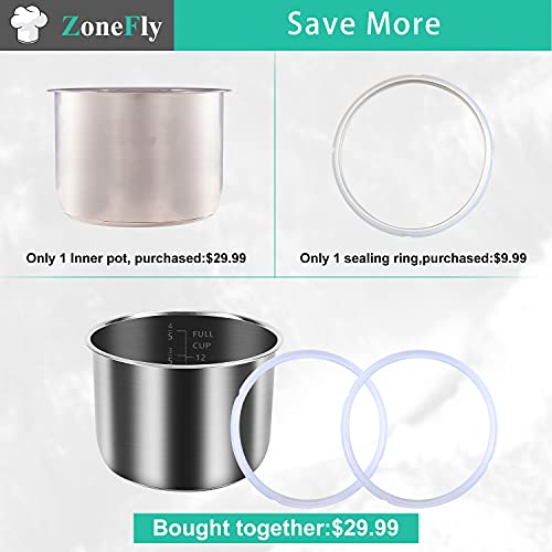 Inner Pot for Instant Pot Qt, with 2-Pack 100% Silicone Sealing - Main Image