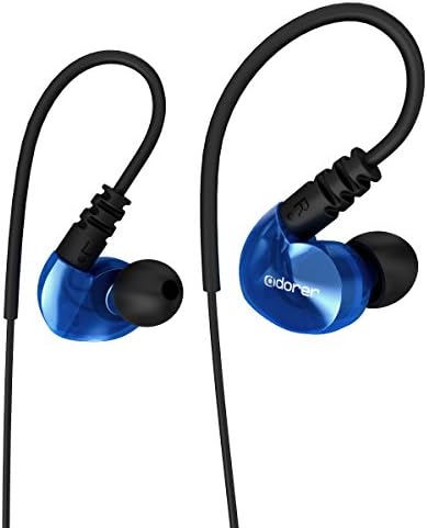 SingDeRing IPX4 Water Resistant Sports Headphones Wired In Ear Headsets Noise Isolation Corded Earbuds Enhanced Bass Stereo Earphones with Microphone and Remote for Running Jogging Gym Outdoor