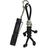 TiKOKEY EDC Handcrafted Woven Lanyards Dwarf with Small AAA Keychain Flashlight 2 in 1 for EDC Everyday Carry Use Keychain outdoor Survival Emergency Gear Zipper Pulls (keyLight+Dwarf Lanyard,2in1)
