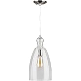 Forte 2673-01-55 Contemporary Modern One Light Mini Pendant in Pewter, Nickel, Silver Finish, 8.00 inches