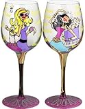 Bottom's Up 15-Ounce La Dolce Vita Handpainted Wine Glass