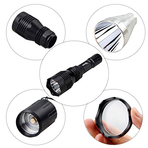 VASTFIRE Predator Light with Interchangeable (Red, Green, White) LED Hunting Flashlight with Scope Mount for Hog Coyote Coon Bobcat Raccoon Varmint Rabbit Night Hunting - Thumbnail 3