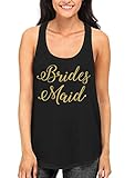 Bridesmaid Gold Glitter Women's Racerback Tank Top, SpiritForged Apparel