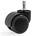 Katu Rubber Office Chair Wheels Casters - Hardwood Vinyl Safe. (Set of 5) Black and Gray