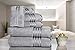 Casa Lino Premium Quality Zero Twist, Air Soft, 6 Piece Towel Set, 2 Bath Towels, 2 Hand Towels & II Washcloths, Machine Washable, Hotel Quality, Towel Gift Set Dove Cotton Collection (Elephant Grey)