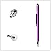 H&T(TM) Second Generation Fine Point Stylus with Two Tip [2 in 1] for Ipad, Ipad Air, Ipad Mini, Iphone, Samsung Galaxy, Nexus, Lg G Pad, HTC and Other Touch Screen Devices (Purple)
