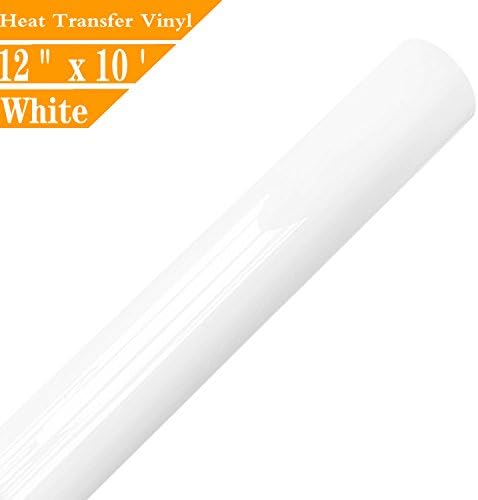White HTV Vinyl Roll Heat Transfer Vinyl 12 Inches x 10 Feet