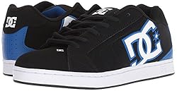 DC Men's NET Skate Shoe, black/black/blue, 7.5